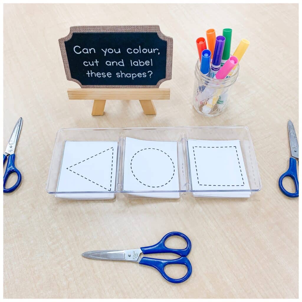 2D Shape Cutting Fine Motor Freebie