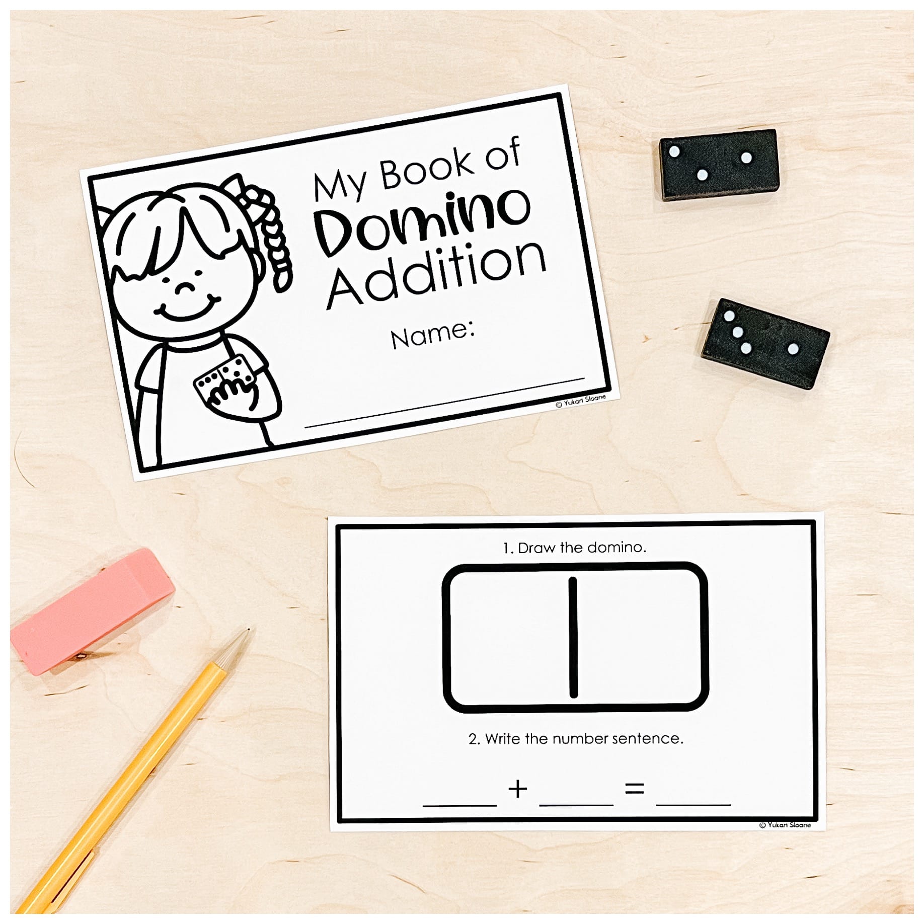My book of domino addition a kindergarten math centre