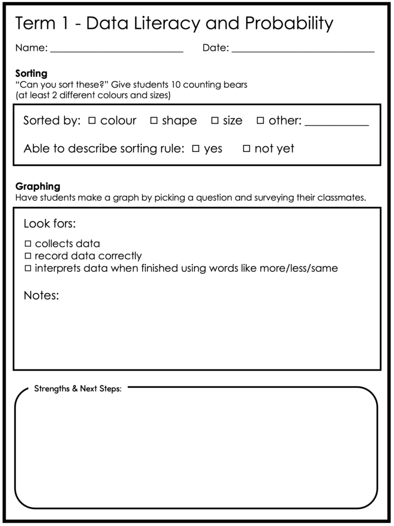 term 1 assessment sorting and graphing
