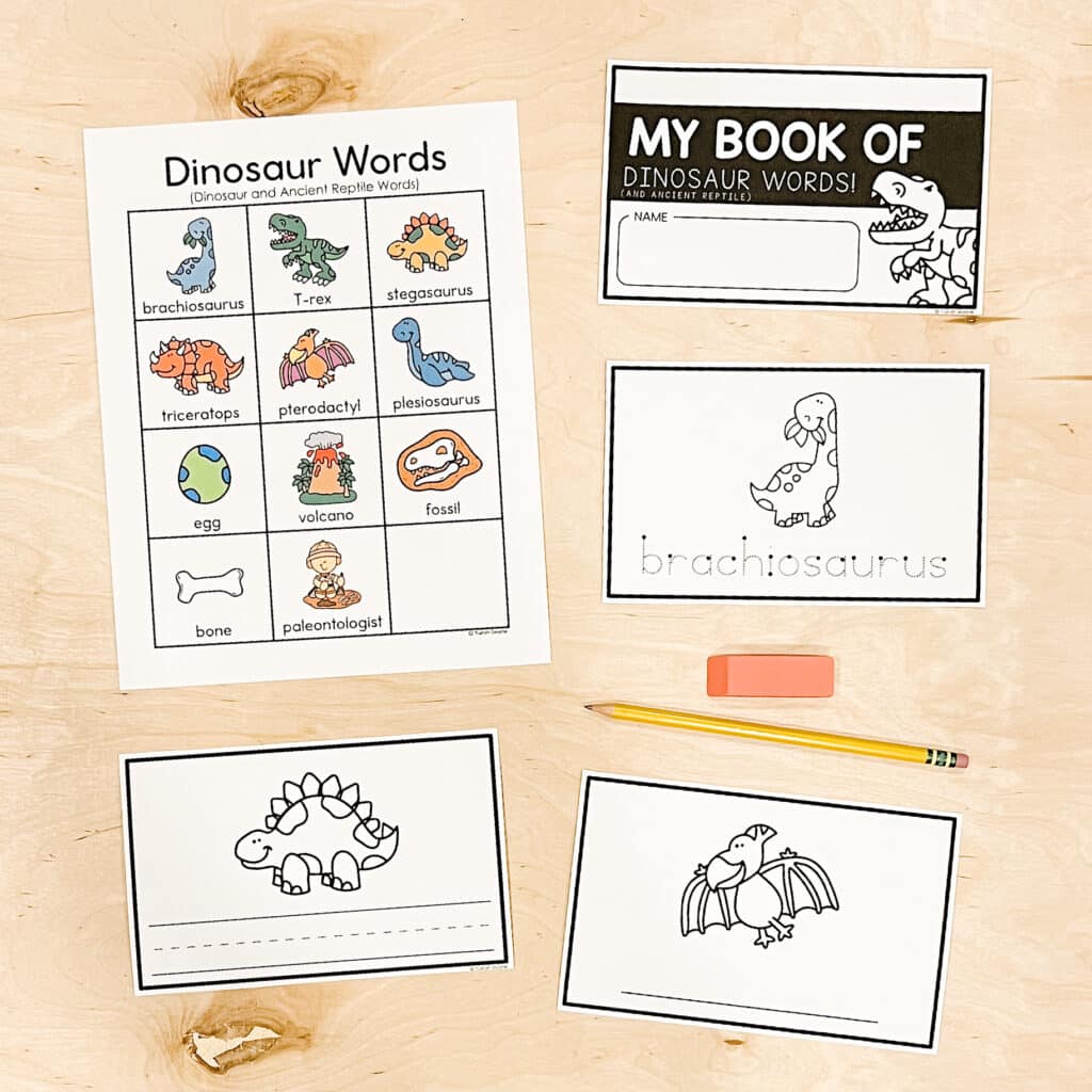 Dinosaur Mini Book and Word Chart