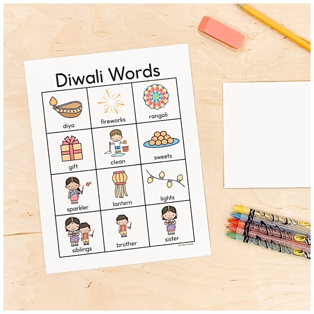 Diwali Word Chart