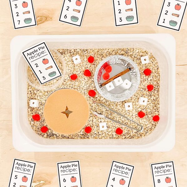 Apple Pie Counting Sensory Bin Apple Pie Counting Sensory Bin