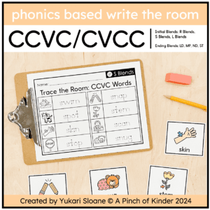Phonics Based Write the Room CCVC and CVCC