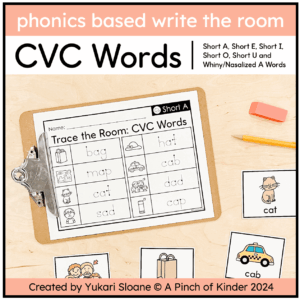 Phonics Based Write the Room CVC Words