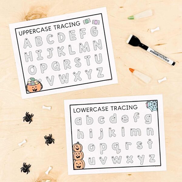halloween uppercase and lowercase tracing sheets halloween uppercase and lowercase tracing sheets