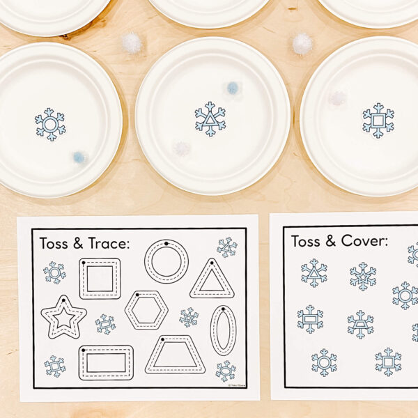 Winter Toss and Trace Shapes Kindergarten 2D Shapes Center Winter Toss and Trace Shapes Kindergarten 2D Shapes Center