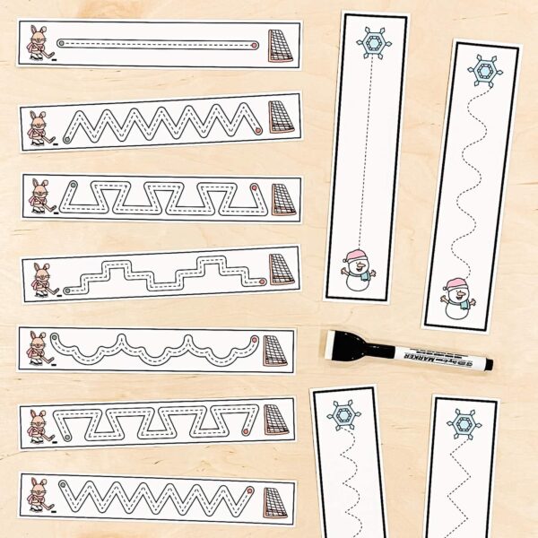 winter themed pre writing lines winter themed pre writing lines