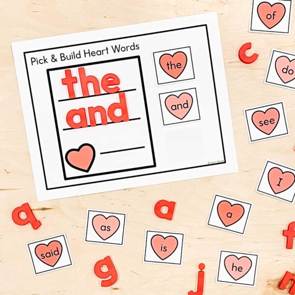 Valentine's Day Pick and Build Heart Words Valentine's Day Pick and Build Heart Words