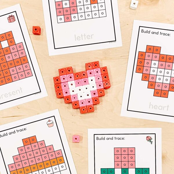 Valentine's Day Snap Cubes Build and Make Valentine's Day Centers for Kindergarten