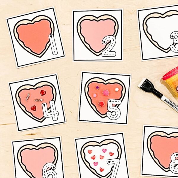 Valentine's Day Trace and Decorate a Heart Cookie Valentine's Day Centers for Kindergarten