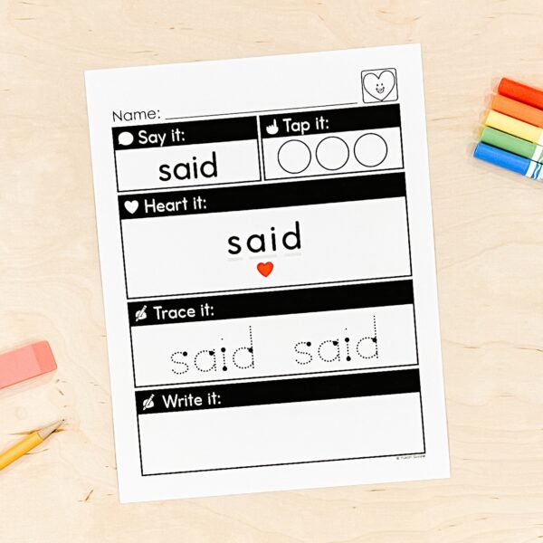 UFLI Aligned Heart Word Practice Sheets UFLI Aligned Heart Word Practice Sheets