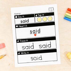 UFLI Aligned Heart Word Practice Sheets 2