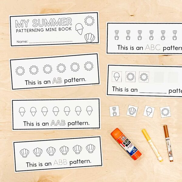 Summer Themed Patterning Mini Book for Kindergarten Summer Themed Patterning Mini Book for Kindergarten