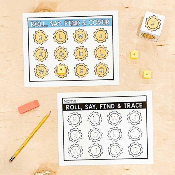 Summer Themed Roll and Cover, Dab, Trace (Alphabet) Summer Themed Roll and Cover, Dab, Trace (Alphabet)