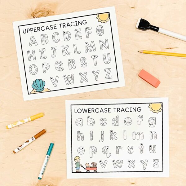 Summer Themed Uppercase and Lowercase Tracing Summer Themed Uppercase and Lowercase Tracing