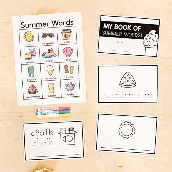 Summer Words Chart and Mini Book Summer Words Chart and Mini Book