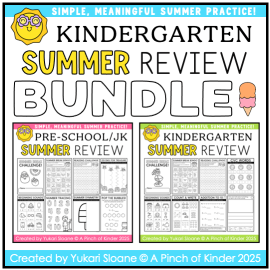 Kindergarten Summer Review Bundle Cover