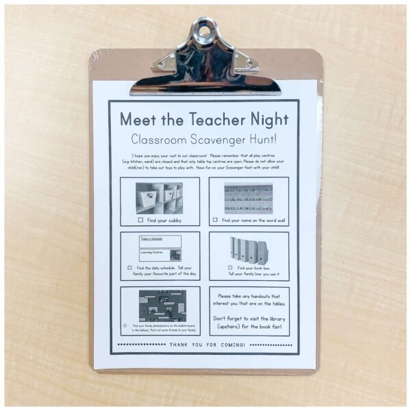 Meet the Teacher Scavenger Hunt Meet the Teacher Scavenger Hunt