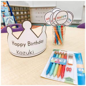 Birthday Crown & Pencil Toppers | Printable Student Birthday Hat 1