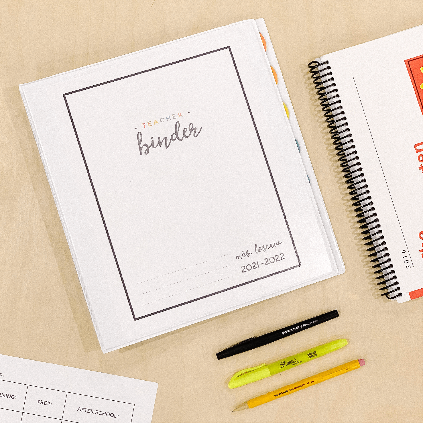 This is an image of a teacher binder for Kindergarten or Pre-K.