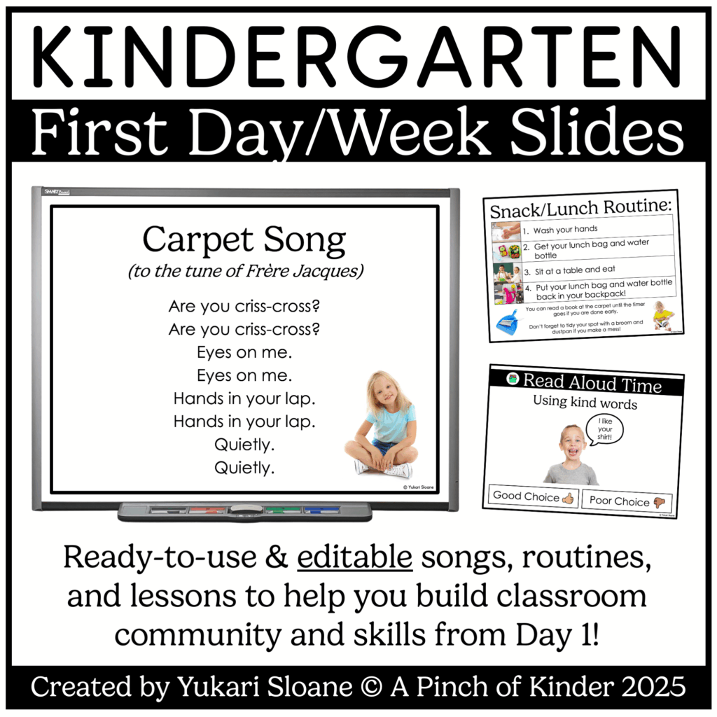 Kindergarten First Day/Week Slides Cover