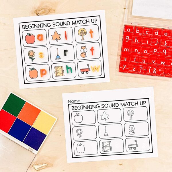 Fall Beginning Sound Match or Stamp Fall Beginning Sound Match or Stamp