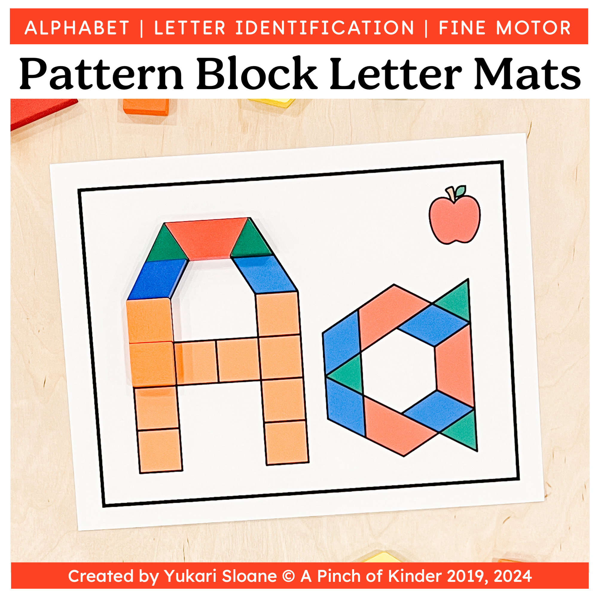 Pattern Block Letter Mats Cover