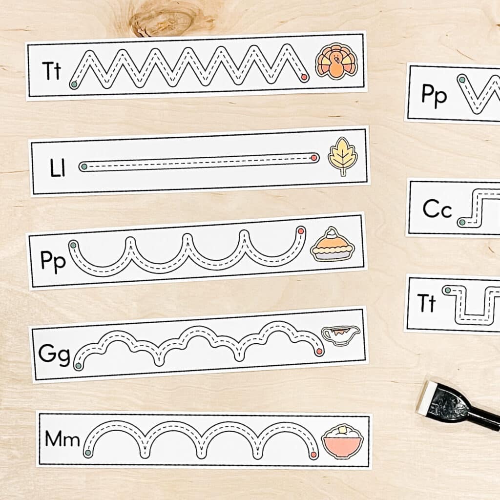 Thanksgiving Tracing Lines