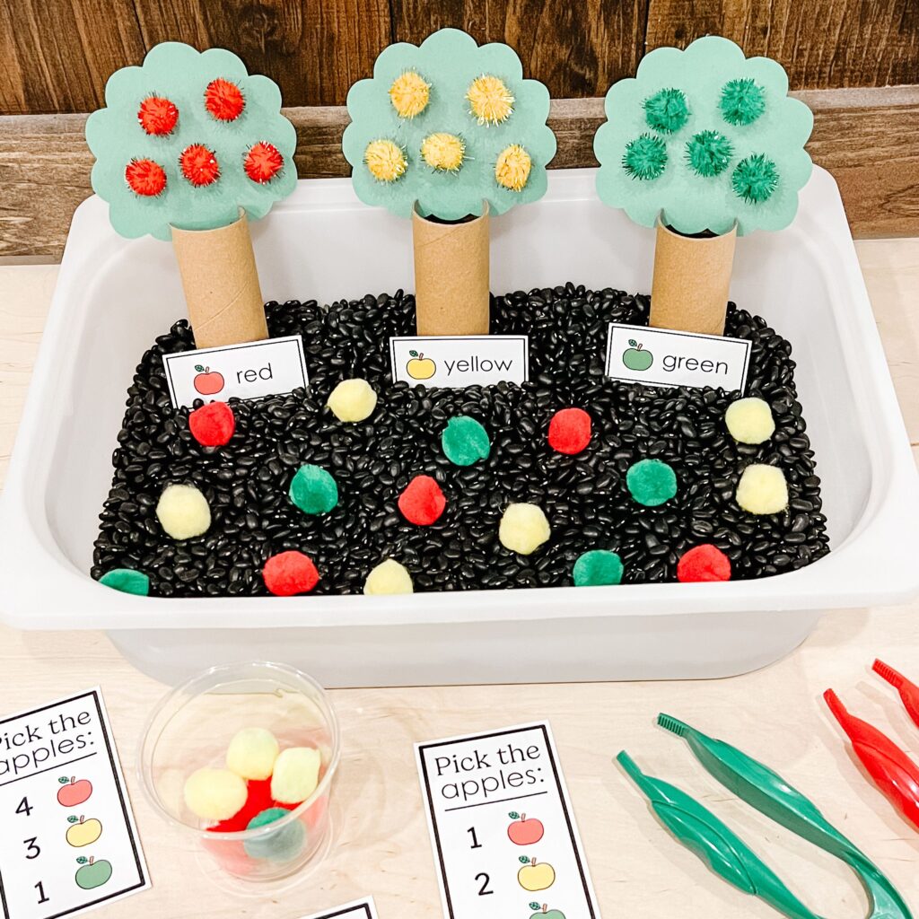 apple picking counting and sorting