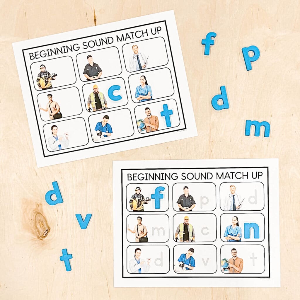 Community Helpers Beginning Sound Match Up