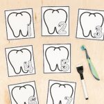 Number Tracing and Tooth Brushing Centre Dentist Community Helpers