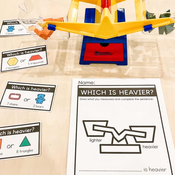 Which is heavier? Measurement centre Kindergarten Which is heavier? Measurement centre Kindergarten