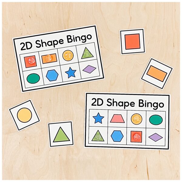 2D Shapes for Kindergarten 09 2D shape bingo game for Kindergarten math