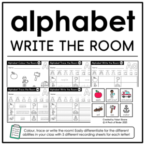 Alphabet Write the Room Activities Cover