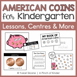 American Coins for Kindergarten | Money Lessons, Centres & Printables Cover