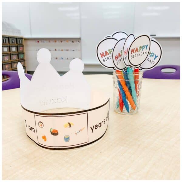 Birthday Crown & Pencil Toppers | Printable Student Birthday Hat 2 Birthday Crown & Pencil Toppers | Printable Student Birthday Hat 2