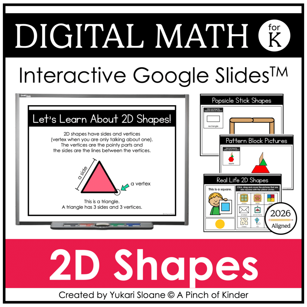 Digital Math for Kindergarten 2D Shapes Cover