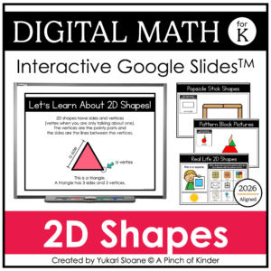 Digital Math for Kindergarten 2D Shapes Cover