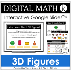 Digital Math for Kindergarten 3D Figures Cover