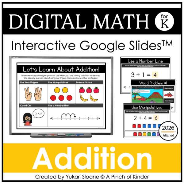 Digital Math for Kindergarten Addition Cover Digital Math for Kindergarten Addition Cover