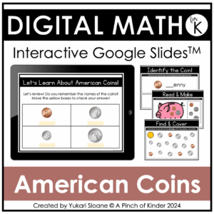 Digital Math for Kindergarten American Coins Cover