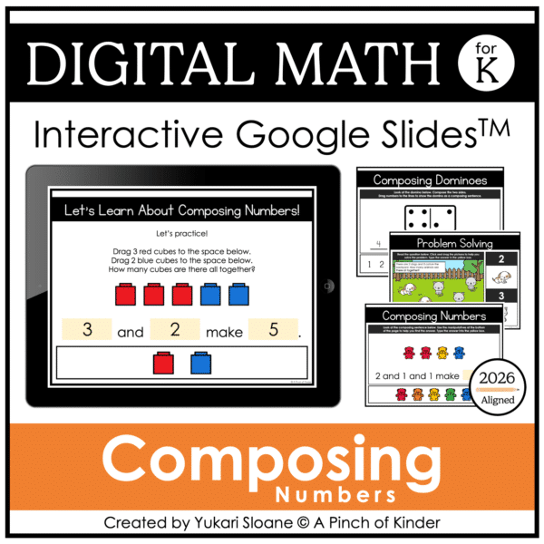 Digital Math for Kindergarten Composing Numbers Cover Digital Math for Kindergarten Composing Numbers Cover