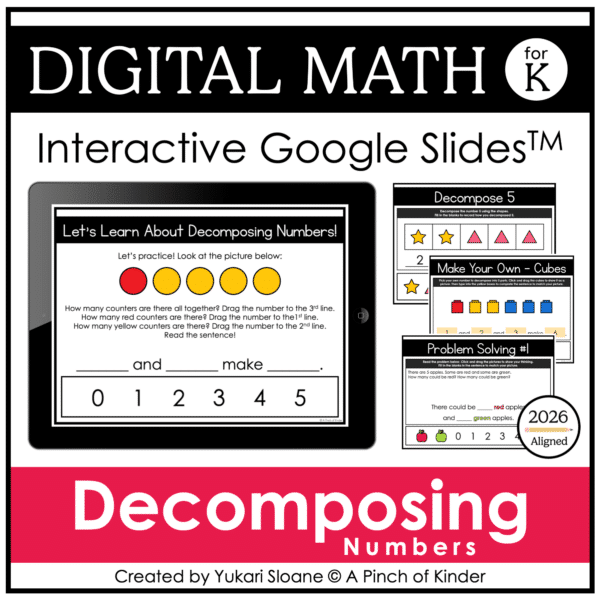 Digital Math for Kindergarten Decomposing Numbers Cover Digital Math for Kindergarten Decomposing Numbers Cover
