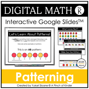 Digital Math for Kindergarten Patterning Cover