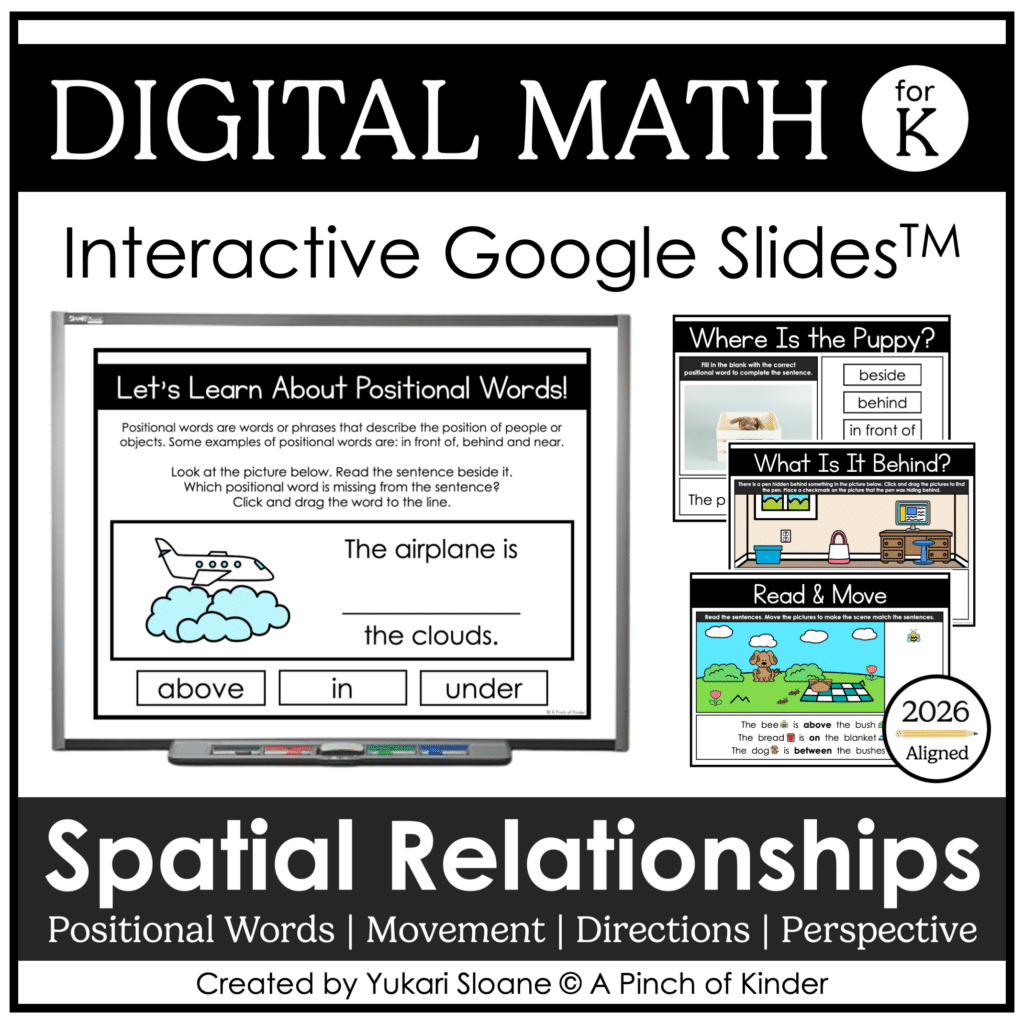 Spatial Math Toolbox Digital Math for Kindergarten | Spatial Relationship