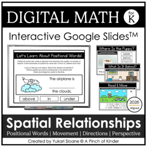 Digital Math for Kindergarten Spatial Relationship Cover