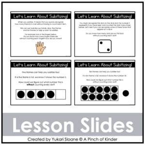Digital Math for Kindergarten Subitizing Thumbnail 1