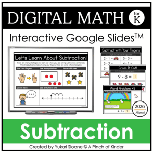 Digital Math for Kindergarten Subtraction Cover