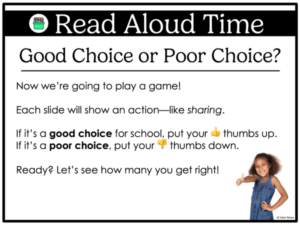 First Week of School Good Choice Bad Choice First Week of School Good Choice Bad Choice