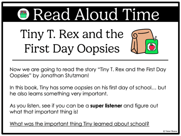 First Week of School - Tiny T Rex First Week of School - Tiny T Rex